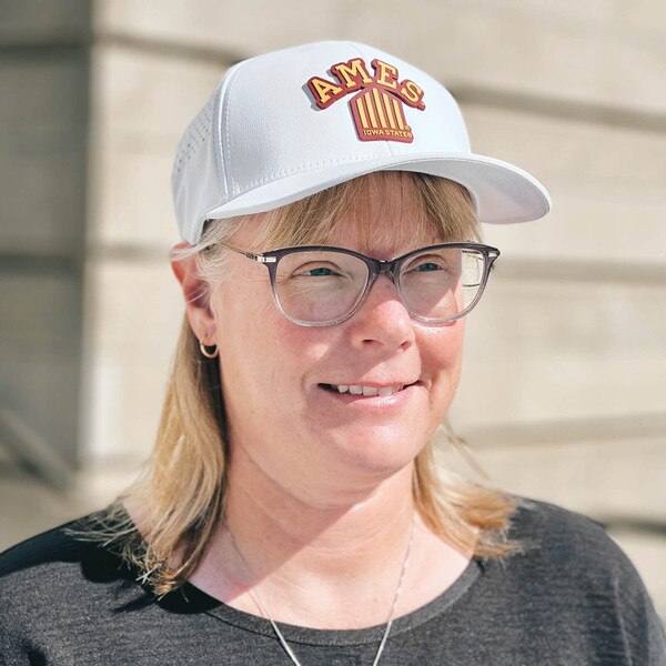 Branded Bills Ames 5-Bar White Curved Performance Hat